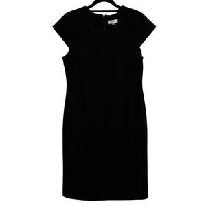Calvin Klein Black Cap Sleeve Cocktail Dress Women’s 14 | Little Black Dress